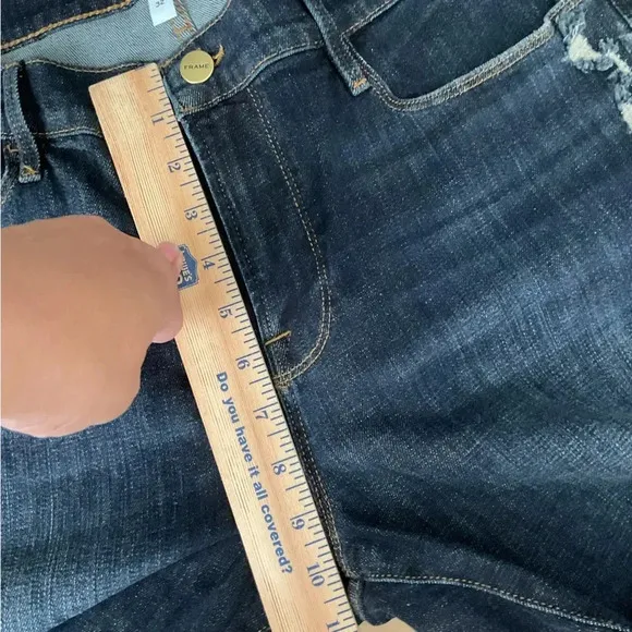 Frame Le Garçon Crop Covant Dark Wash Boyfriend Jeans 32