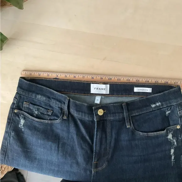 Frame Le Garçon Crop Covant Dark Wash Boyfriend Jeans 32