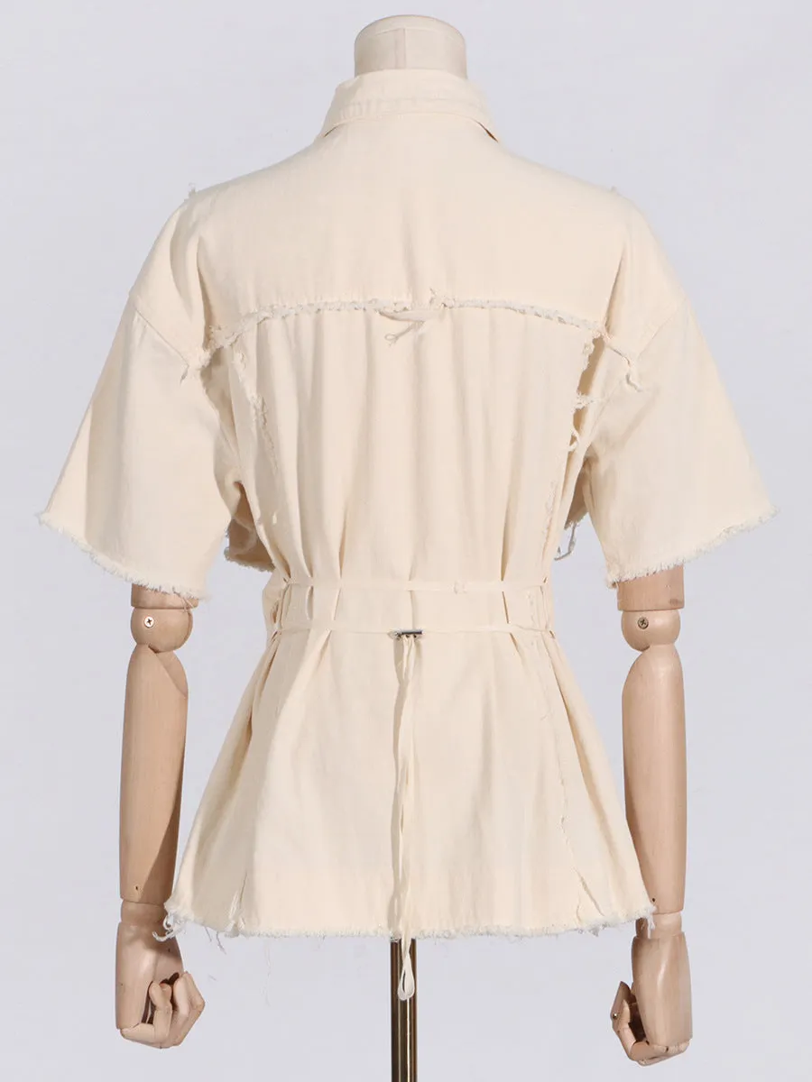 Frayed-Panels Shirt