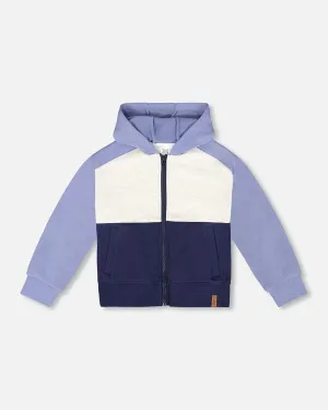 French Terry Color Block Full Zip Hoodie