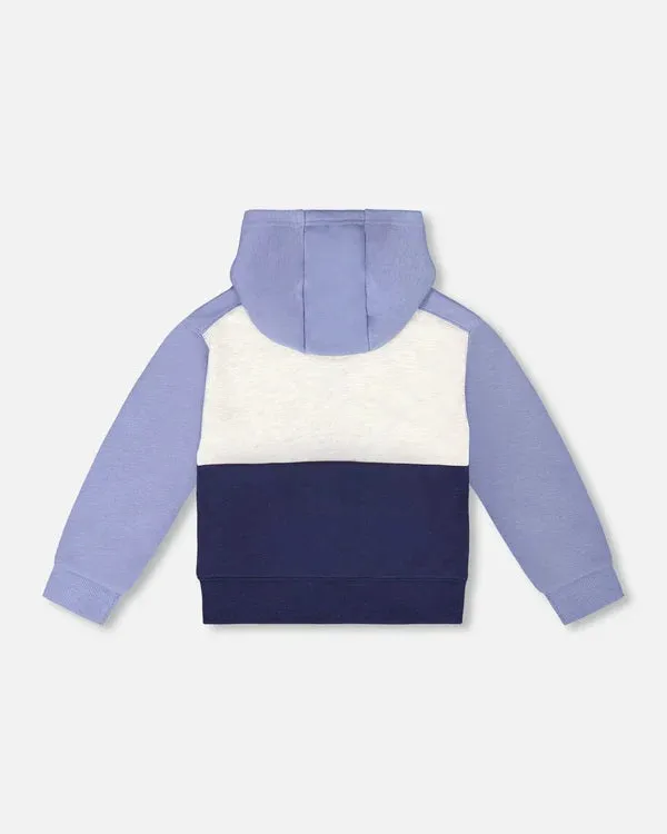 French Terry Color Block Full Zip Hoodie