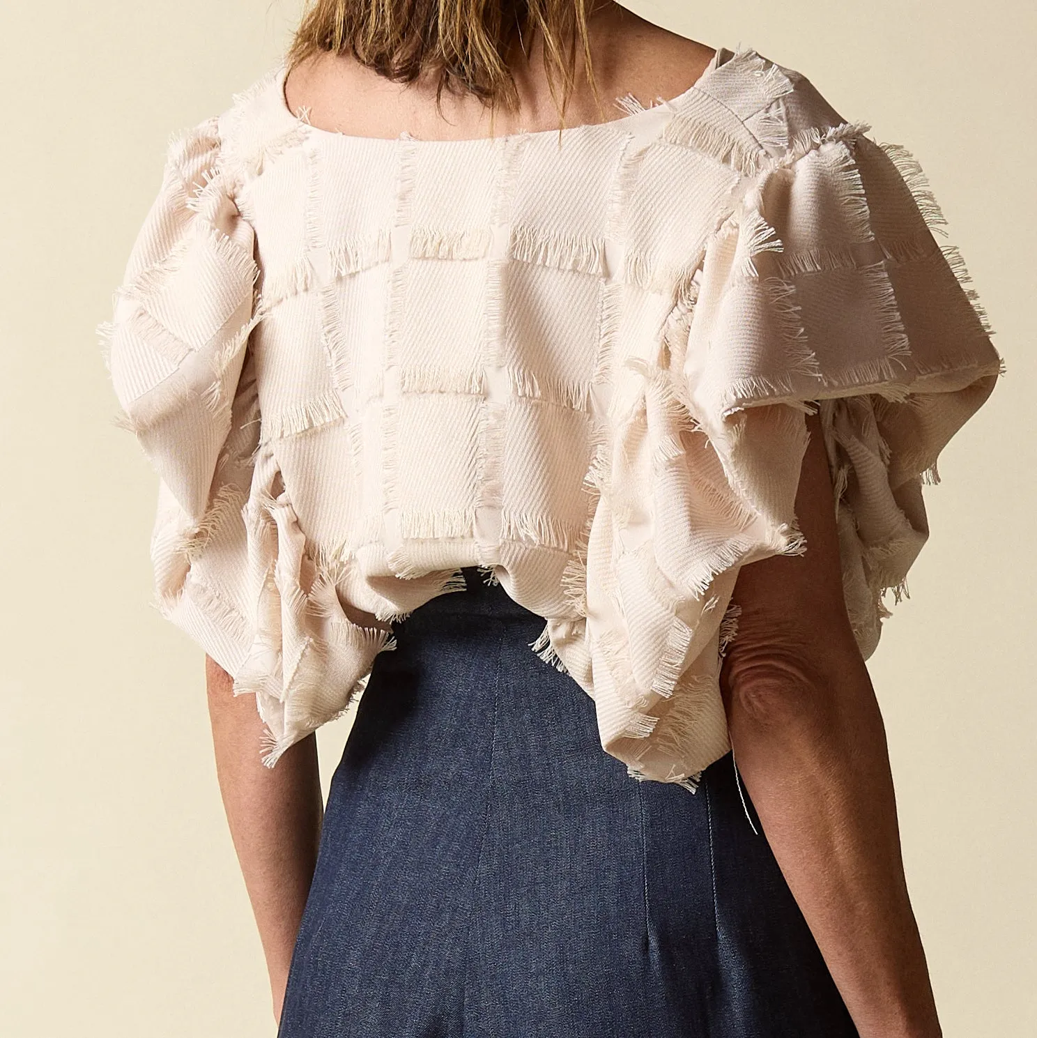 Fringe Full Circle Top Cream