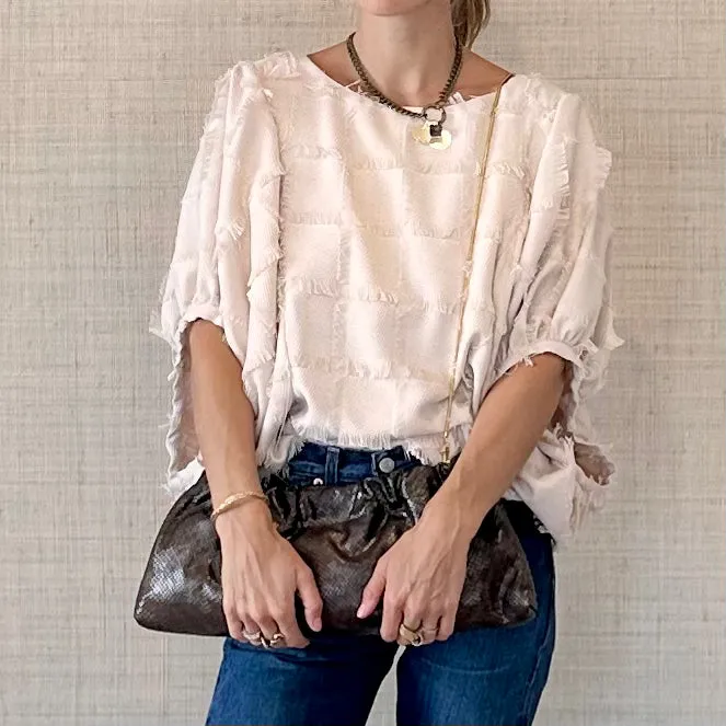 Fringe Full Circle Top Cream