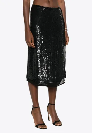 Gabriel Sequined Midi Wrap Skirt