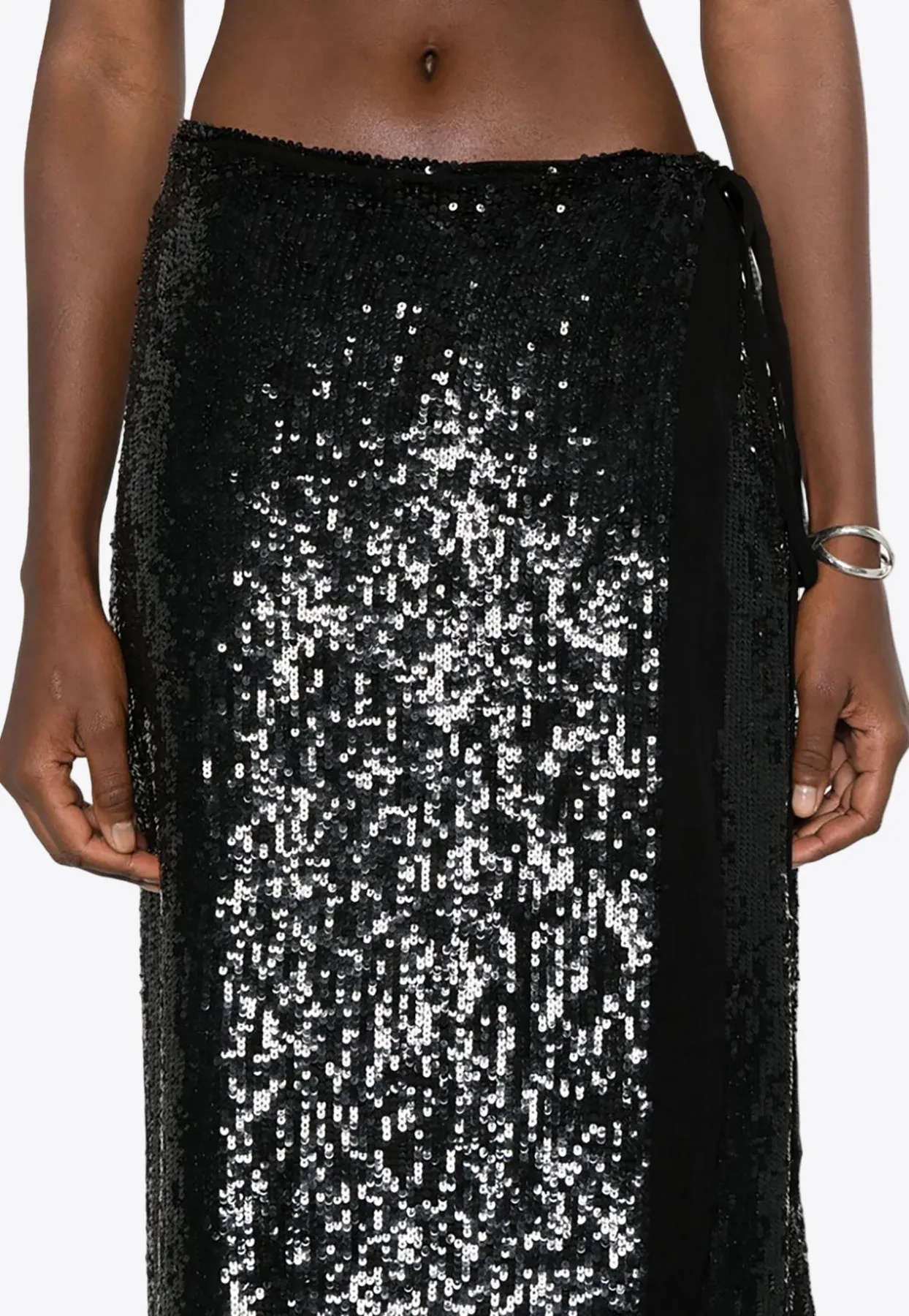 Gabriel Sequined Midi Wrap Skirt