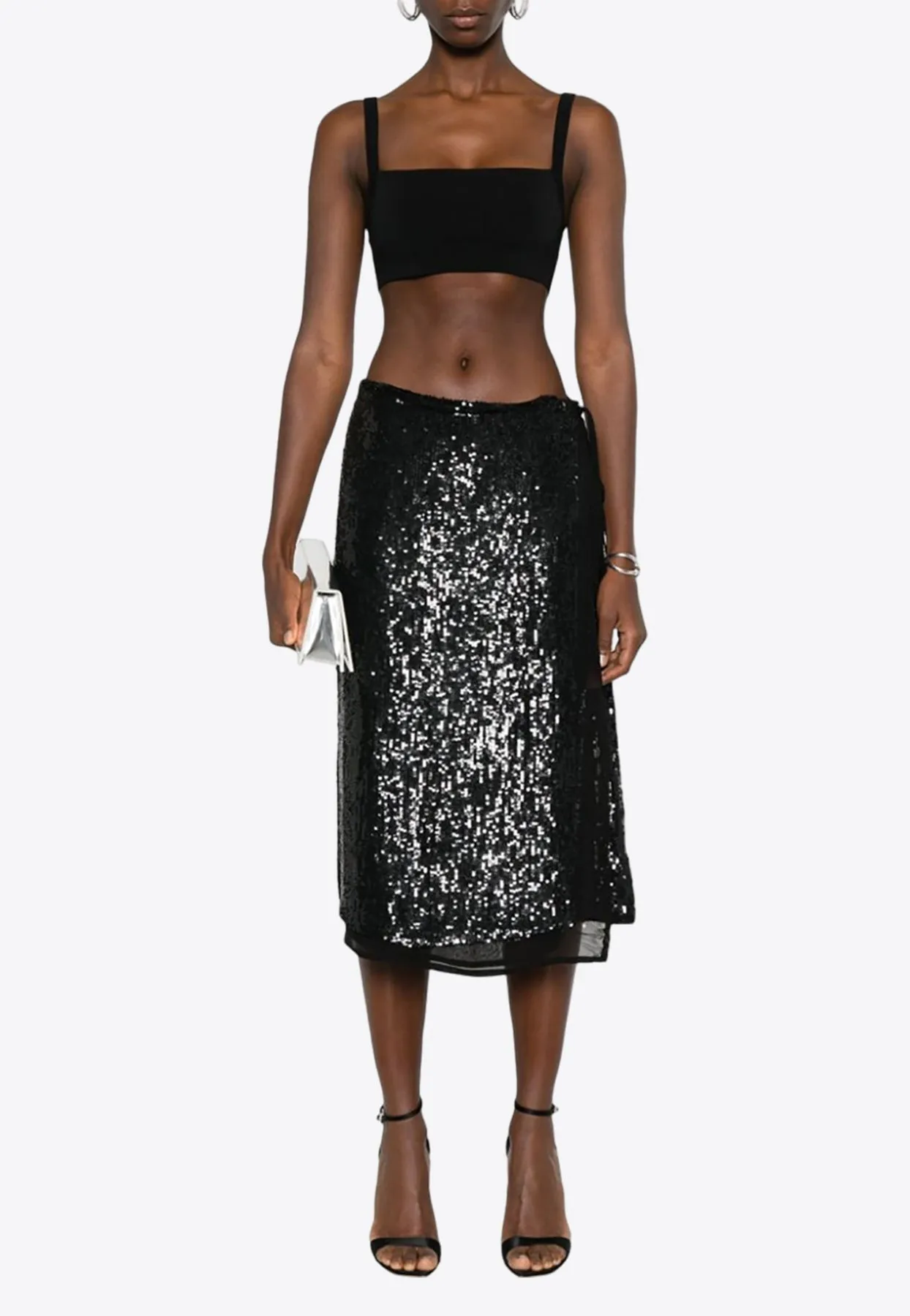 Gabriel Sequined Midi Wrap Skirt