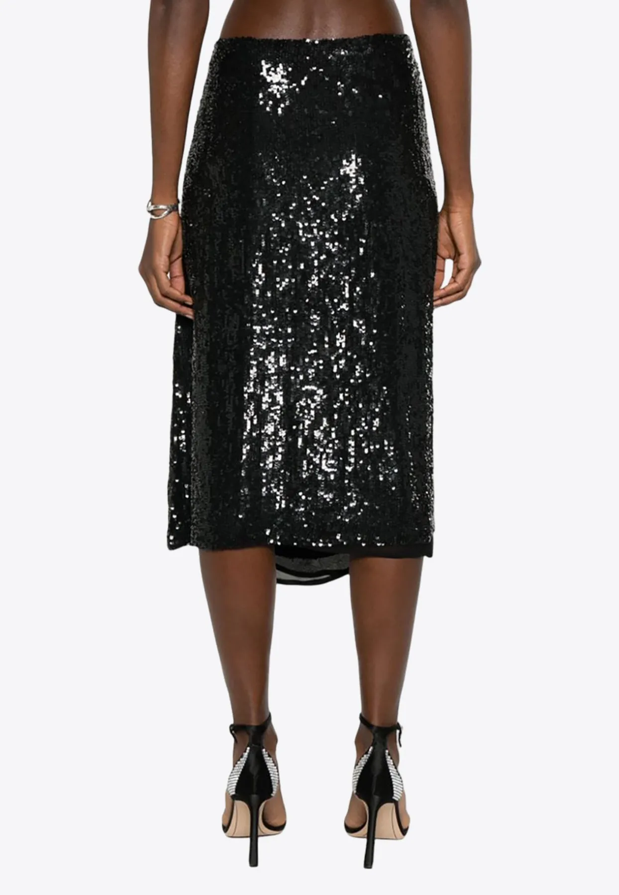 Gabriel Sequined Midi Wrap Skirt
