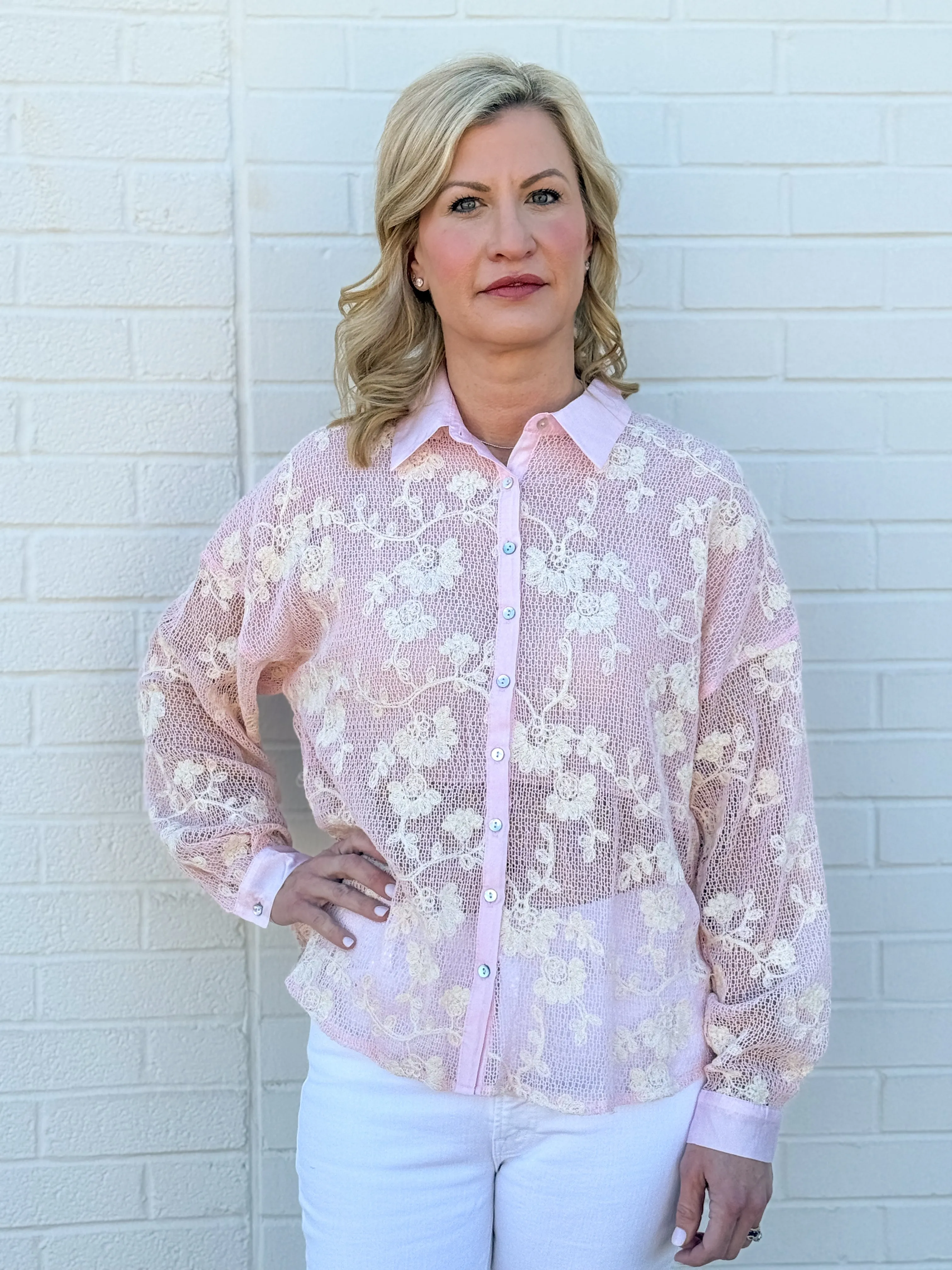 Gauze Floral Top