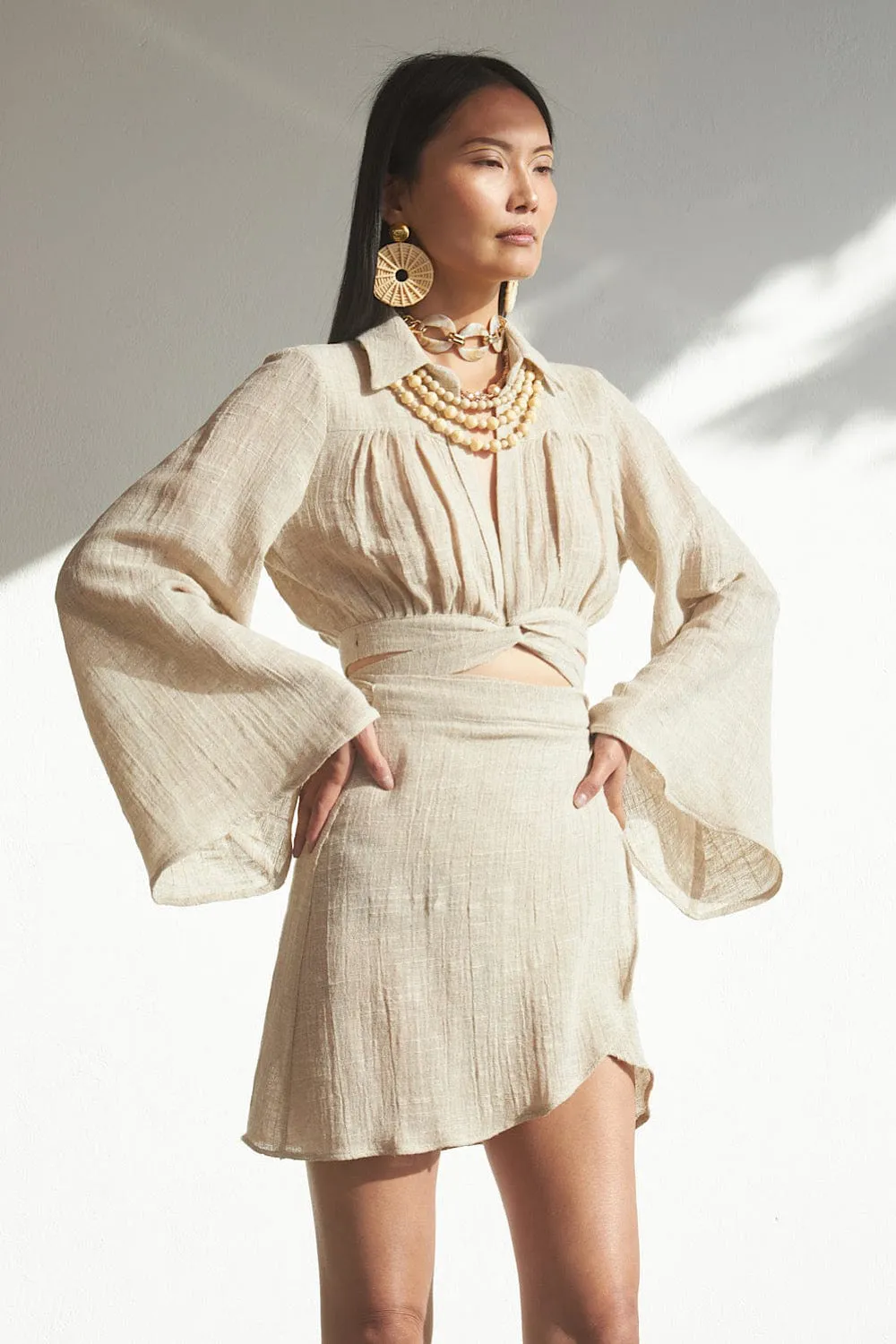 GAUZE WRAP SKIRT