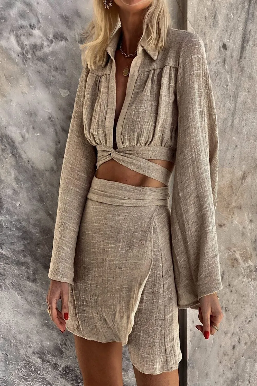 GAUZE WRAP SKIRT