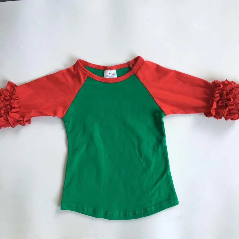 girls clothes o-neck baby girls kids icing ruffle raglan tops shirts girls casual tops fall Autumn top T-shirt