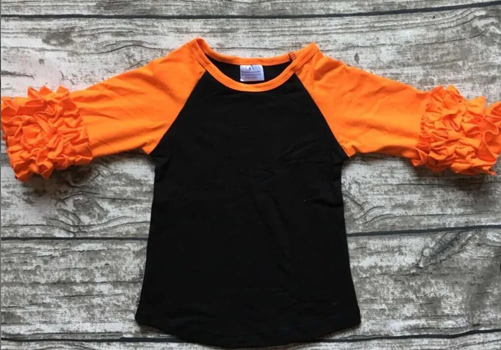 girls clothes o-neck baby girls kids icing ruffle raglan tops shirts girls casual tops fall Autumn top T-shirt