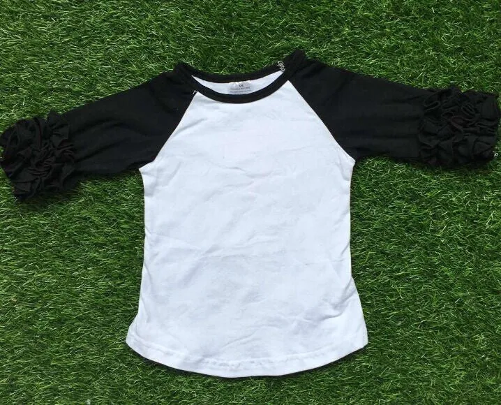 girls clothes o-neck baby girls kids icing ruffle raglan tops shirts girls casual tops fall Autumn top T-shirt