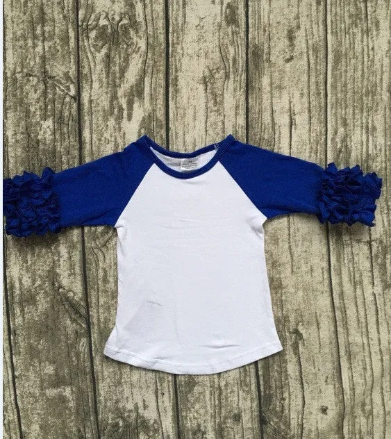 girls clothes o-neck baby girls kids icing ruffle raglan tops shirts girls casual tops fall Autumn top T-shirt