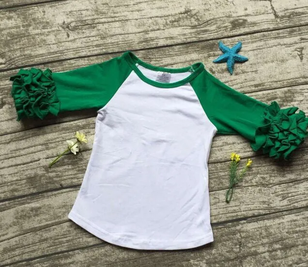 girls clothes o-neck baby girls kids icing ruffle raglan tops shirts girls casual tops fall Autumn top T-shirt