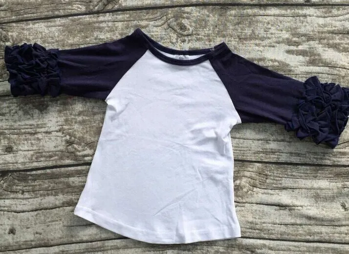 girls clothes o-neck baby girls kids icing ruffle raglan tops shirts girls casual tops fall Autumn top T-shirt