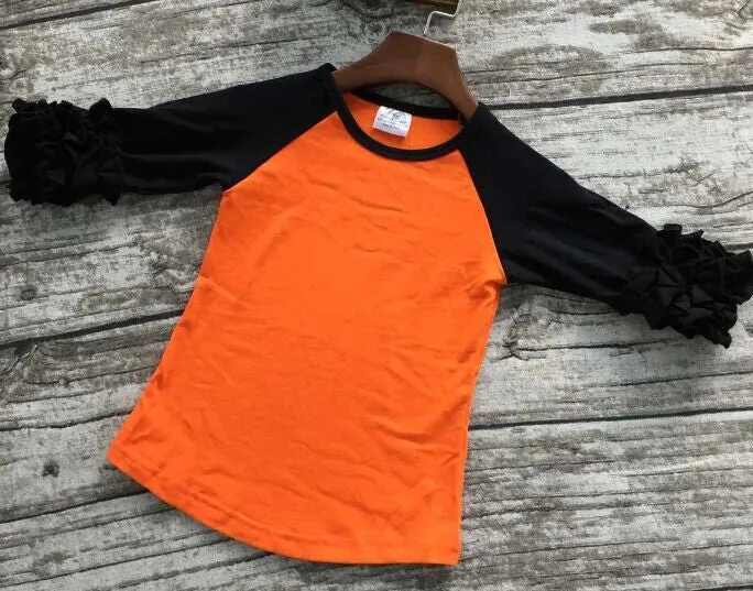 girls clothes o-neck baby girls kids icing ruffle raglan tops shirts girls casual tops fall Autumn top T-shirt