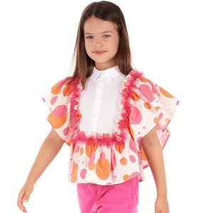 Girls Spot Ruffle Top