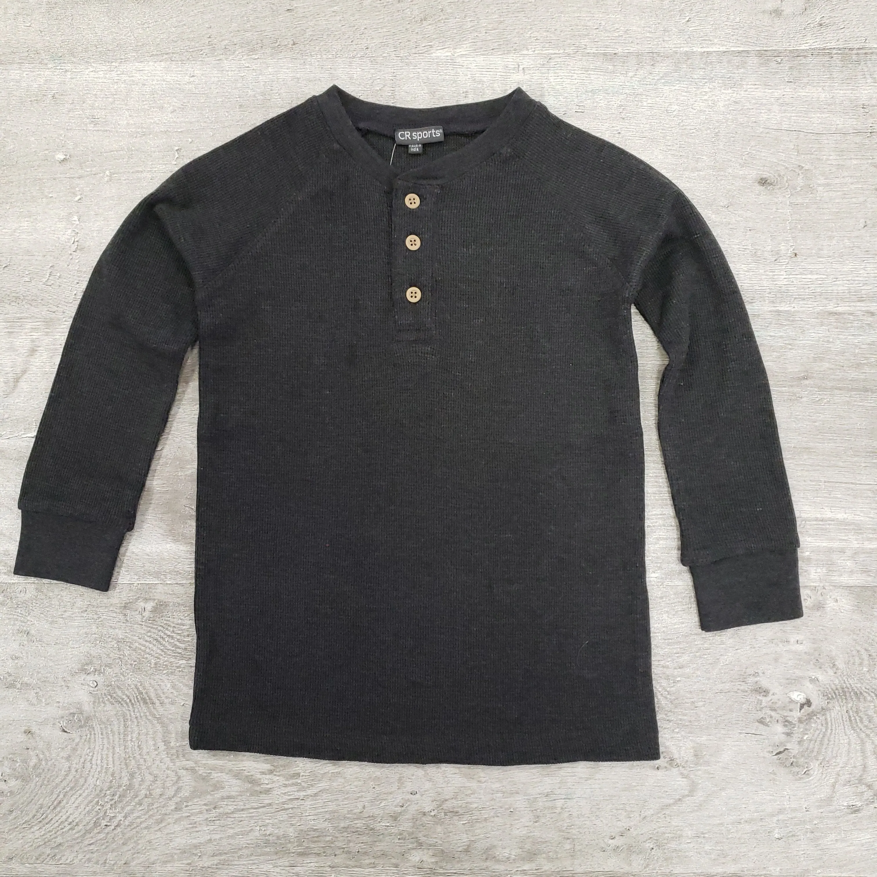 Globaltex Kids Heather Charcoal Thermal Raglan Top