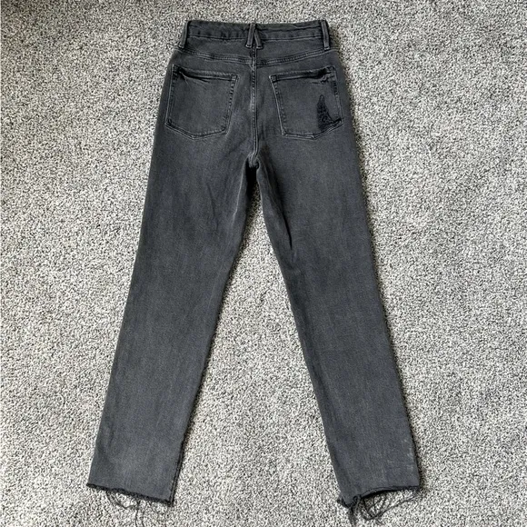 Good American Good Boy High Rise Boyfriend Jeans in Black, size 27