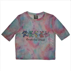 Grateful Dead Ladies Crop Top - Dancing Bears (Mesh)