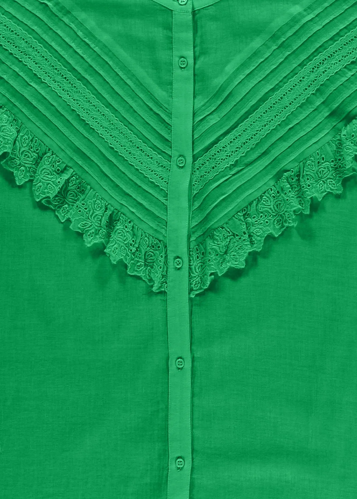 Green ruffled top