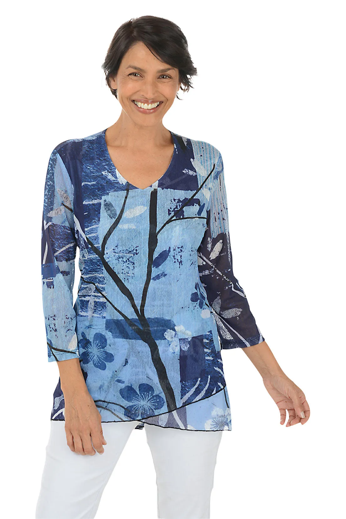 Hana Criss-Cross Hem Mesh Top