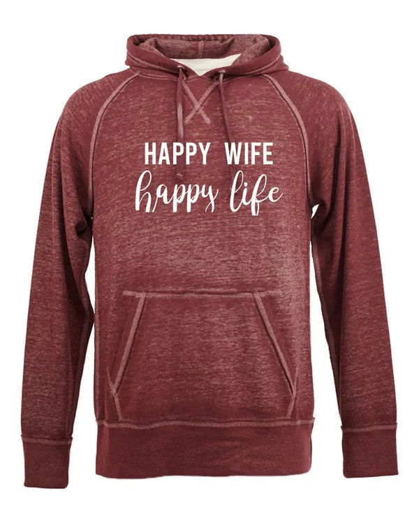 Happy Wife Happy LIfe Vintage Hoodie