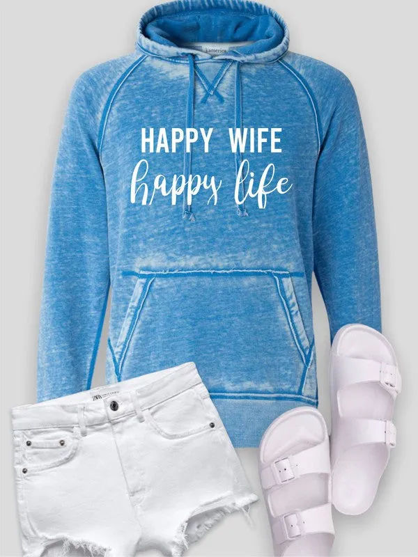 Happy Wife Happy LIfe Vintage Hoodie