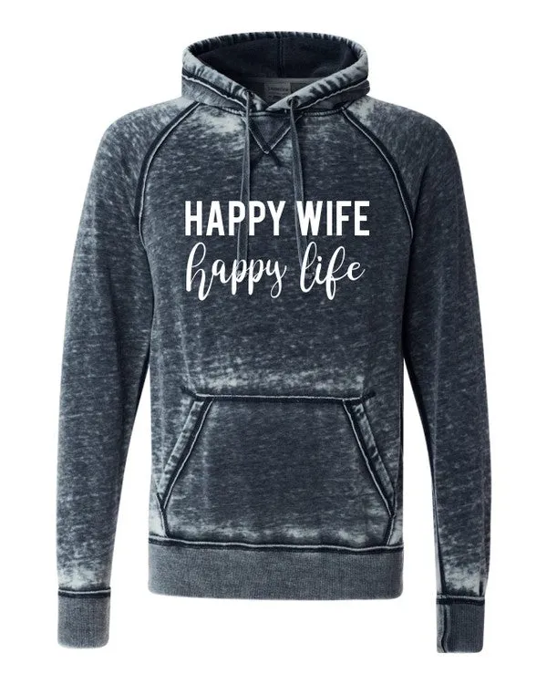 Happy Wife Happy LIfe Vintage Hoodie