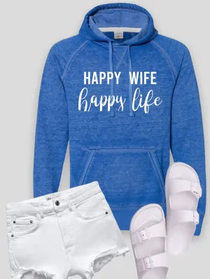 Happy Wife Happy LIfe Vintage Hoodie