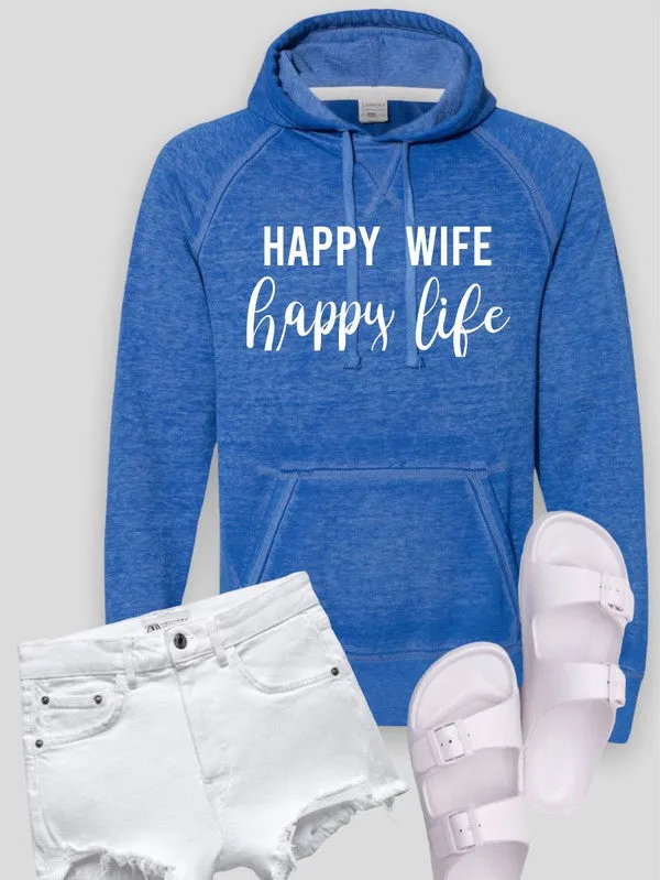 Happy Wife Happy LIfe Vintage Hoodie