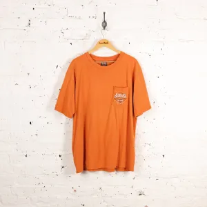 Harley Davidson Mississippi Dealership Pocket T Shirt - Orange - XXL