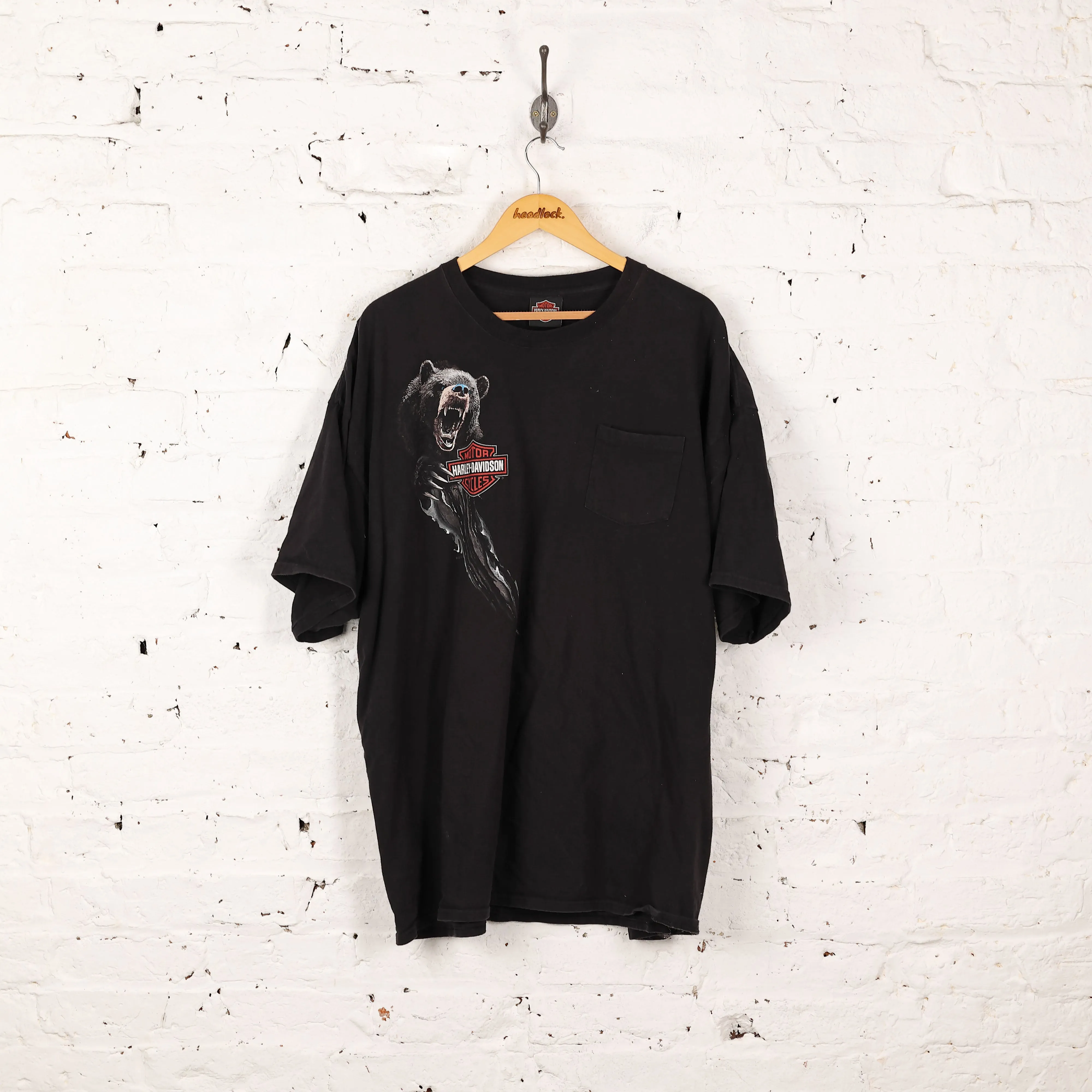 Harley Davidson Smoky Mountain Dealership Pocket T Shirt - Black - XXXL
