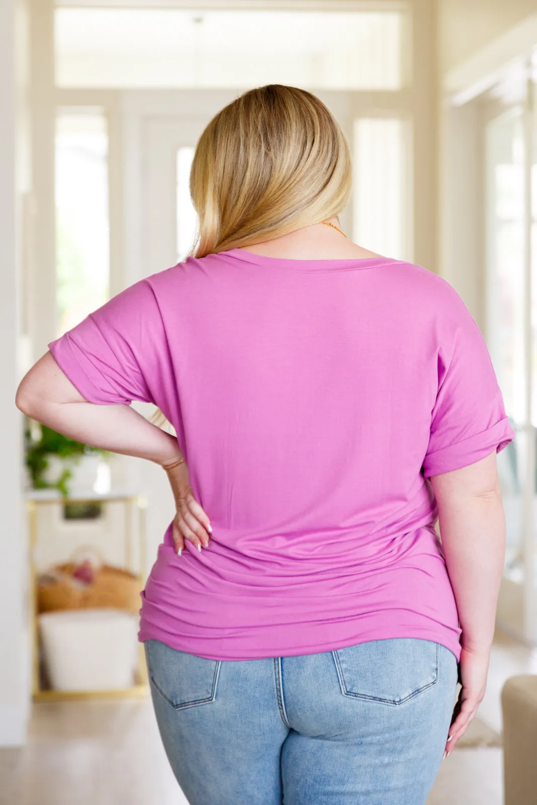 Hazel Blues® |  Absolute Favorite V-Neck Top in Orchid