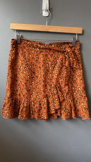 Heart Ruffle Wrap Mini Skirt