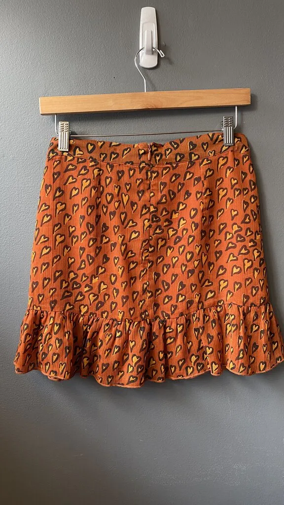 Heart Ruffle Wrap Mini Skirt