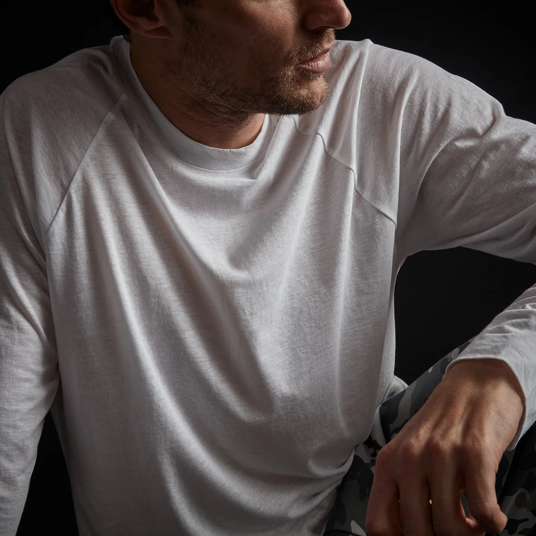 High Twist Recycled Jersey Raglan - White