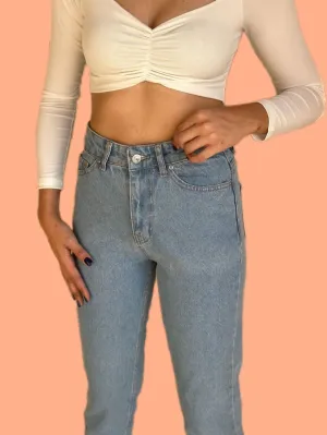 High Waist Mom Blue Jeans