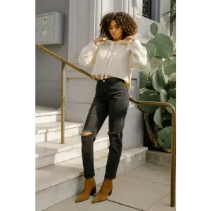 High Waisted Boyfriend Jeans