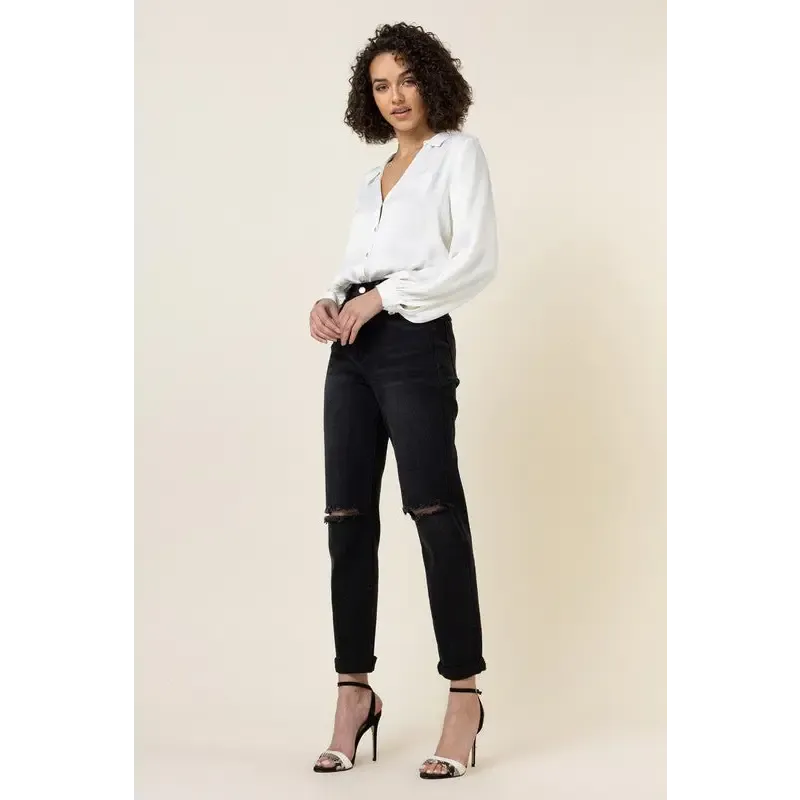 High Waisted Boyfriend Jeans