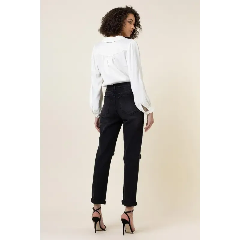 High Waisted Boyfriend Jeans