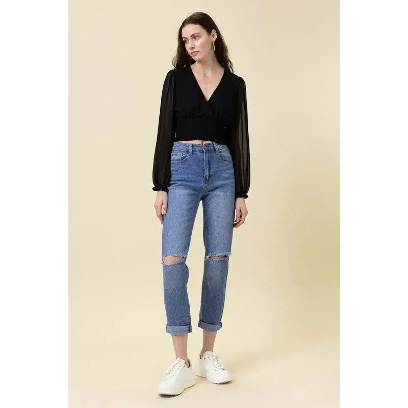 High Waisted Boyfriend Jeans