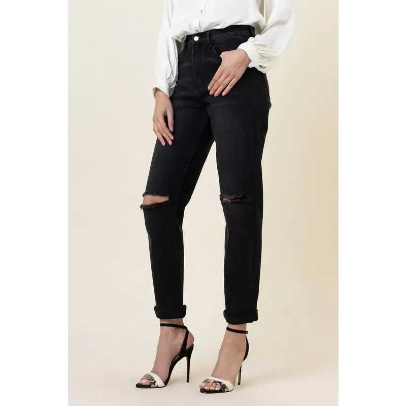 High Waisted Boyfriend Jeans