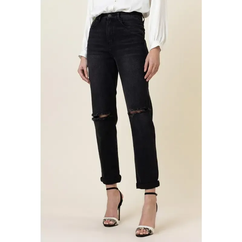 High Waisted Boyfriend Jeans
