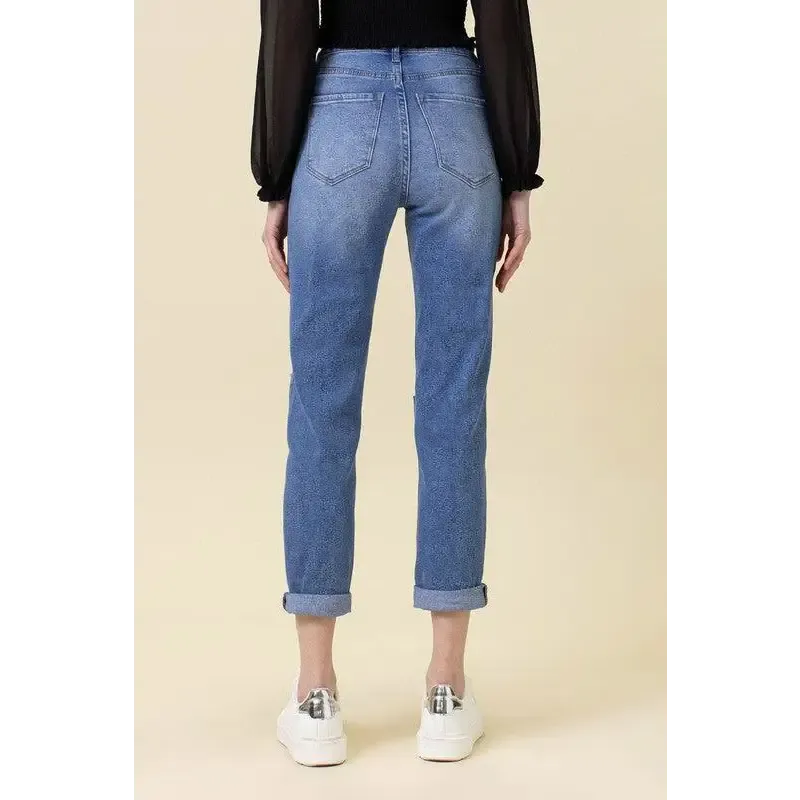 High Waisted Boyfriend Jeans