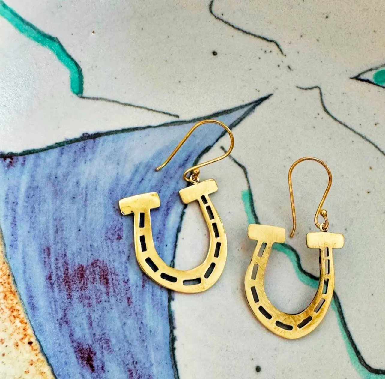 Horseshoe Brass Earrings