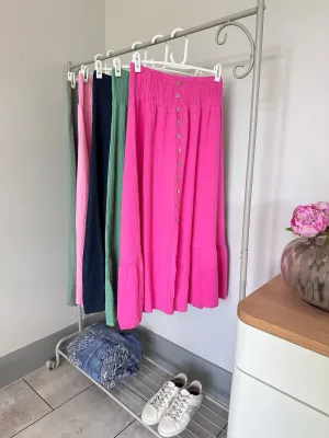 Hot Pink Cheesecloth Skirt