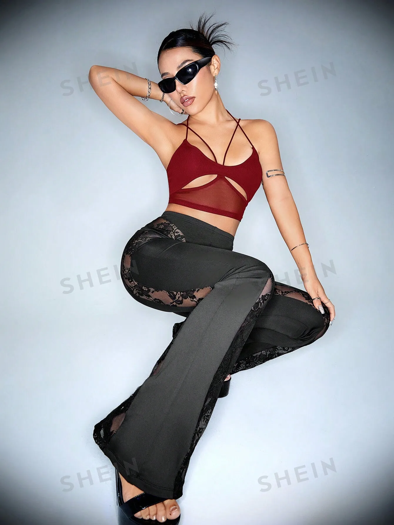 ICON Women Simple Mesh Contrast Tank Top