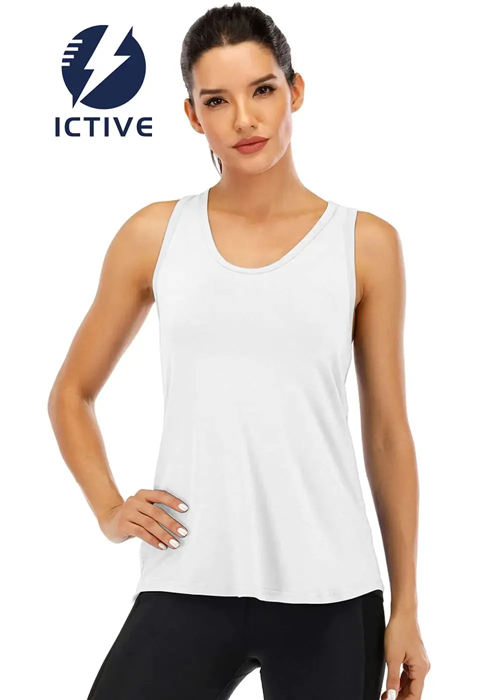 ICTIVE Workout Tank Tops for Women Sleeveless Yoga Tops for Women Mesh Racerback Tank Tops Muscle Tank X-Large White